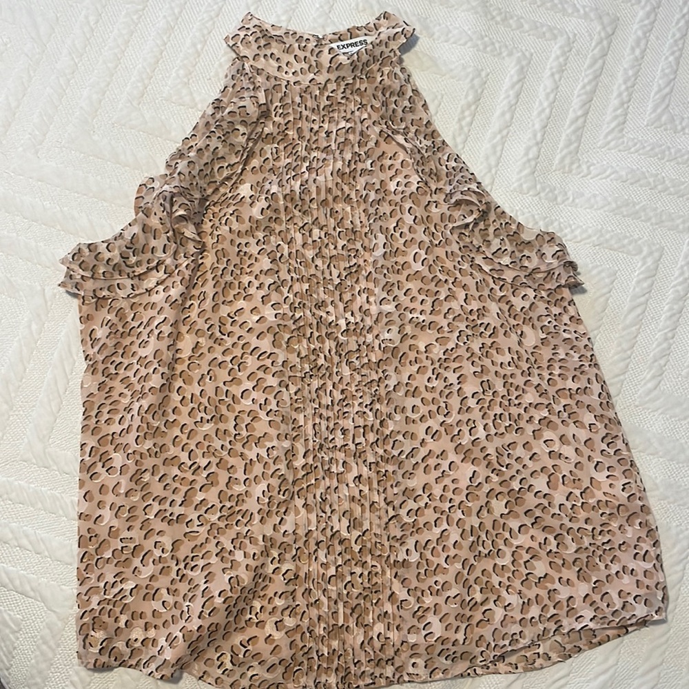 Express leopard halter tank top